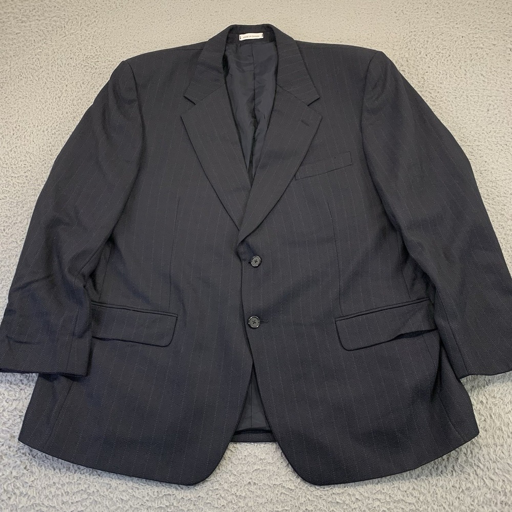 Yves Saint Laurent Blazer‎ Mens 48R Black Striped Sport Coat Suit Jacket Casual